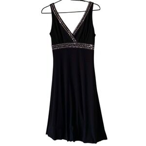 Studio 1940 Black Sequins Neckline Formal‎ Dress Women's Size 6